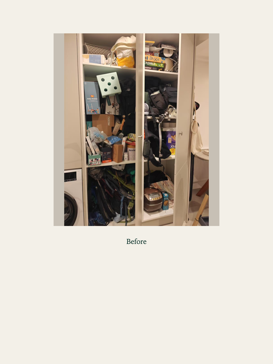 Two cabinets before organising